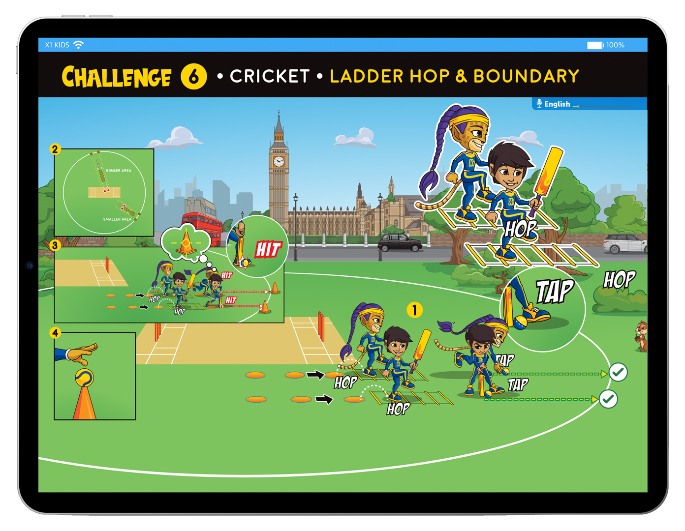 Cricket sample session plan on tablet