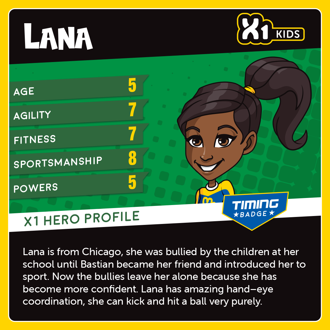 Lana X1 Kids hero profile card